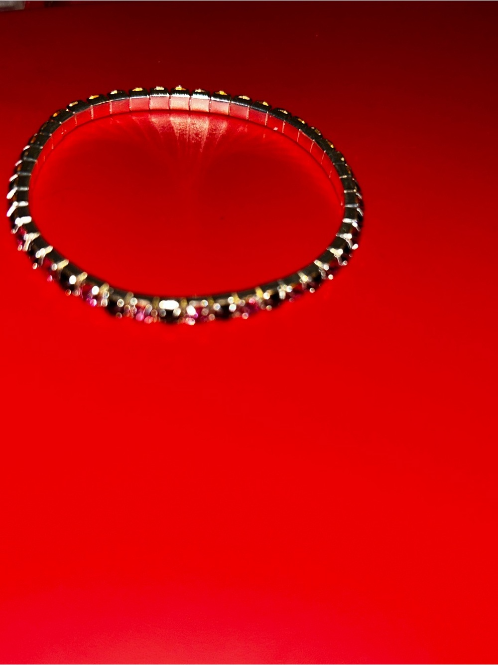 Silver Crystal Stretch Tennis Bracelet - Silver